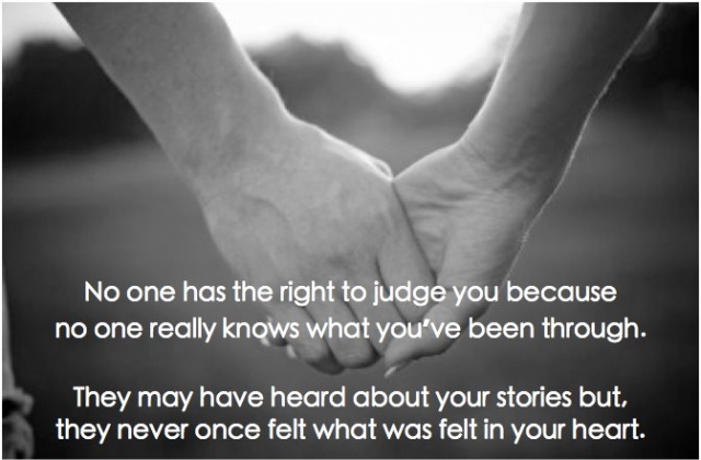No one has the right to judge